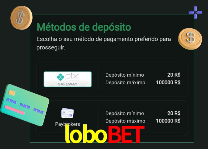 O cassino lobobet oferece uma grande variedade de métodos de pagamento
